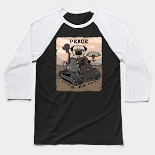 Pug in Armor: Tank-Pug Commander Baseball T-Shirt